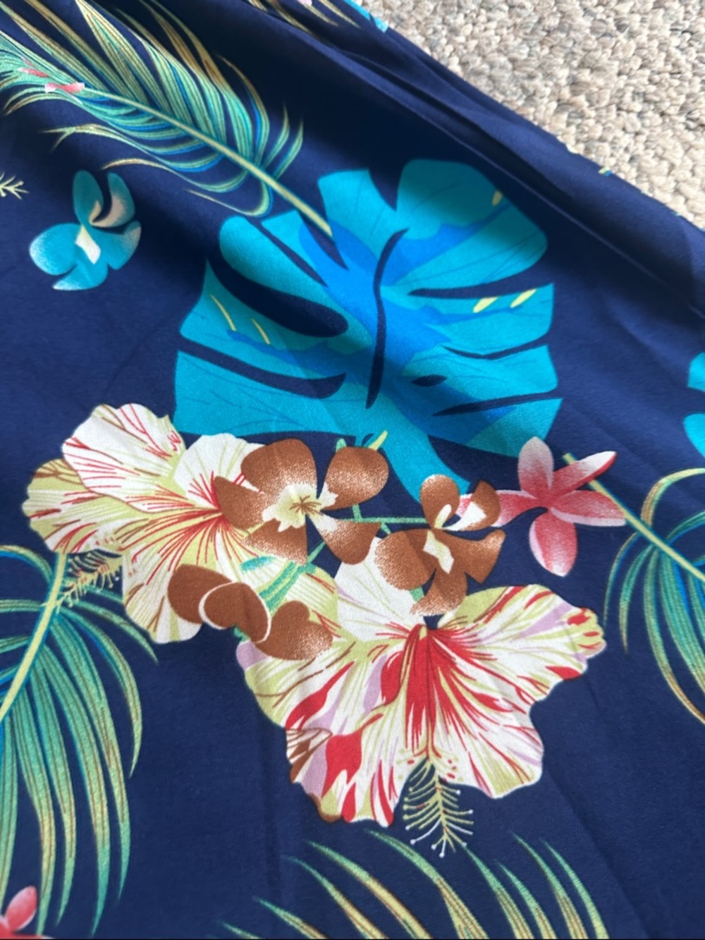 Blue Tropical Floral Sundress - Picture 3 of 3